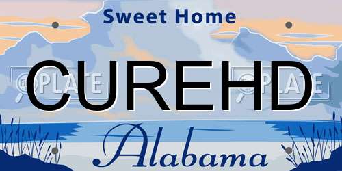 CUREHD Alabama License Plate