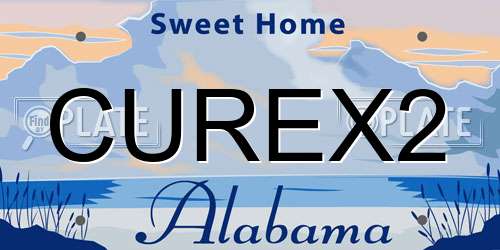 CUREX2 Alabama License Plate