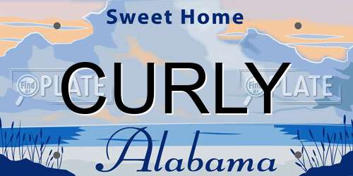 CURLY Alabama License Plate