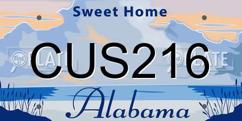 CUS216 Alabama License Plate