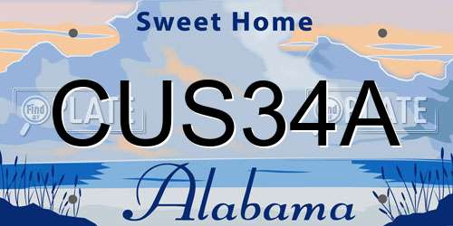 CUS34A Alabama License Plate