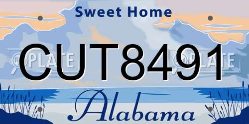 CUT8491 Alabama License Plate