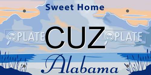 CUZ Alabama License Plate