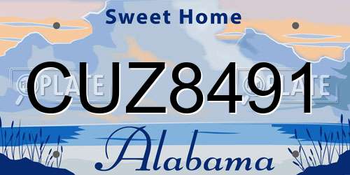 CUZ8491 Alabama License Plate