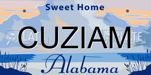 CUZIAM Alabama License Plate