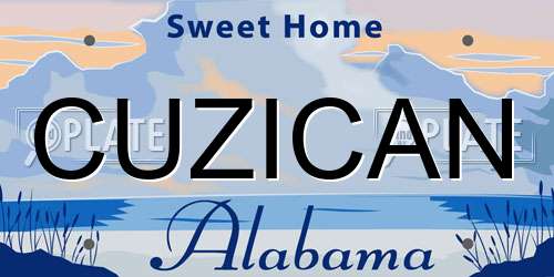 CUZICAN Alabama License Plate