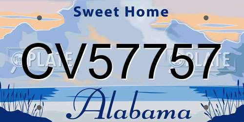 CV57757 Alabama License Plate