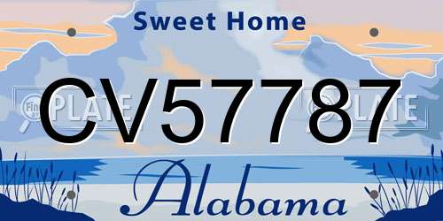 CV57787 Alabama License Plate