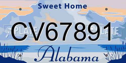 CV67891 Alabama License Plate