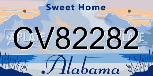 CV82282 Alabama License Plate