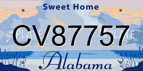 CV87757 Alabama License Plate
