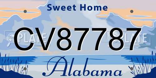 CV87787 Alabama License Plate