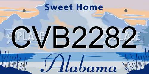 CVB2282 Alabama License Plate
