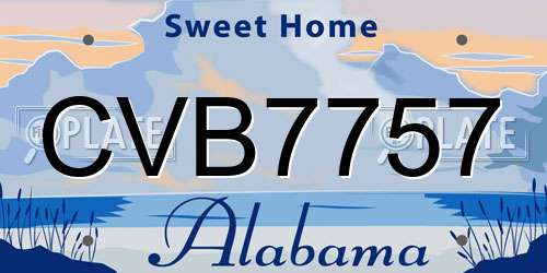 CVB7757 Alabama License Plate