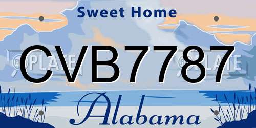 CVB7787 Alabama License Plate