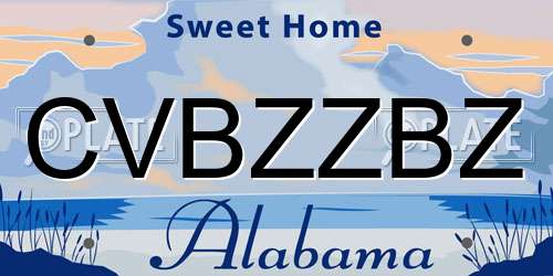 CVBZZBZ Alabama License Plate