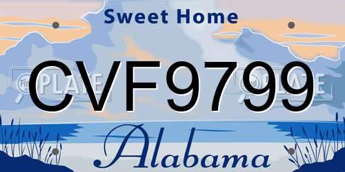CVF9799 Alabama License Plate