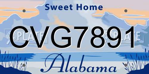 CVG7891 Alabama License Plate