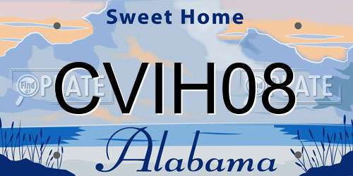 CVIH08 Alabama License Plate