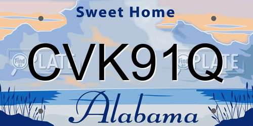 CVK91Q Alabama License Plate