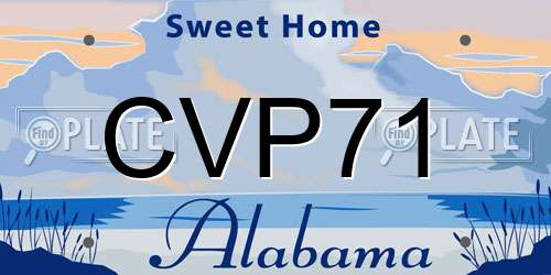 CVP71 Alabama License Plate