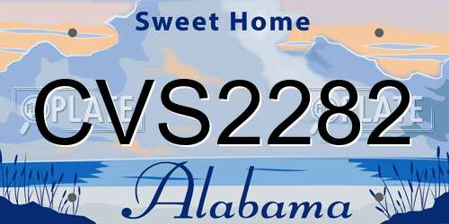 CVS2282 Alabama License Plate