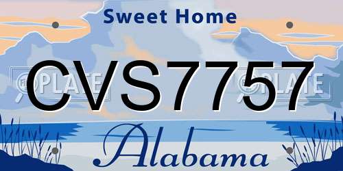 CVS7757 Alabama License Plate