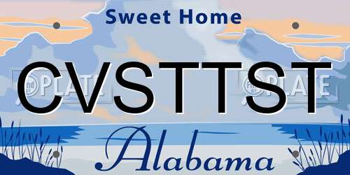 CVSTTST Alabama License Plate
