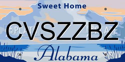 CVSZZBZ Alabama License Plate
