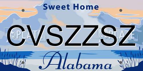 CVSZZSZ Alabama License Plate