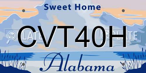 CVT40H Alabama License Plate