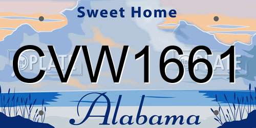 CVW1661 Alabama License Plate