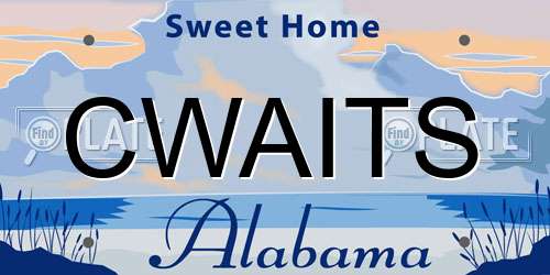 CWAITS Alabama License Plate
