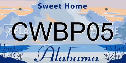 CWBP05 Alabama License Plate