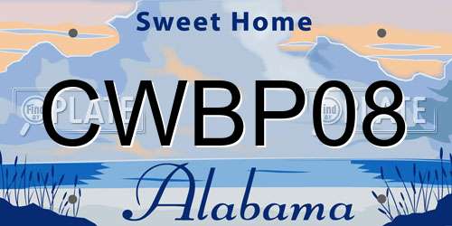 CWBP08 Alabama License Plate