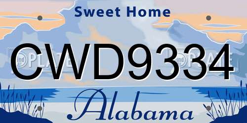 CWD9334 Alabama License Plate