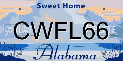 CWFL66 Alabama License Plate