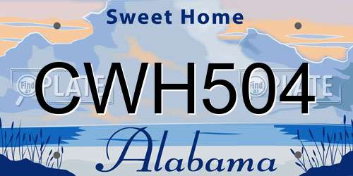 CWH504 Alabama License Plate