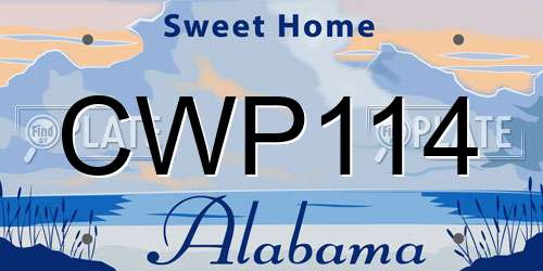 CWP114 Alabama License Plate