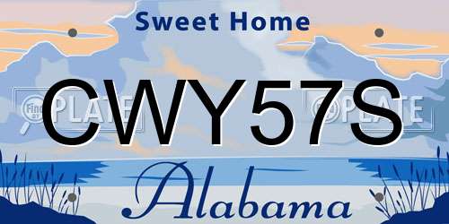 CWY57S Alabama License Plate