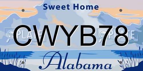 CWYB78 Alabama License Plate