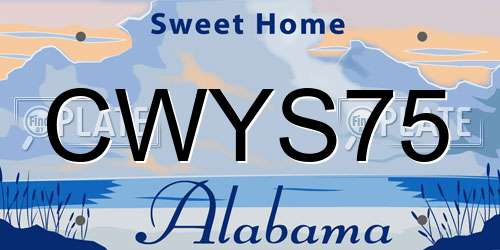 CWYS75 Alabama License Plate