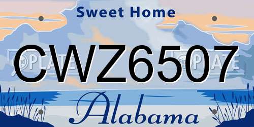 CWZ6507 Alabama License Plate