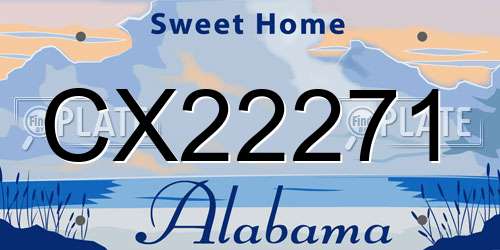 CX22271 Alabama License Plate