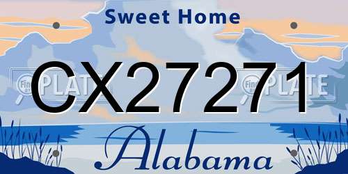 CX27271 Alabama License Plate