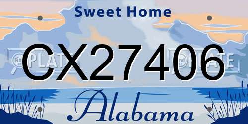 CX27406 Alabama License Plate