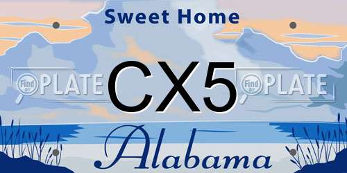 CX5 Alabama License Plate