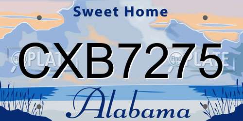 CXB7275 Alabama License Plate