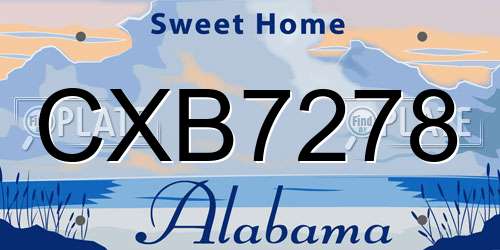 CXB7278 Alabama License Plate