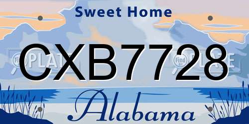 CXB7728 Alabama License Plate